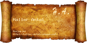 Haller Antal névjegykártya
